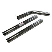 Lot de 2 tubes + 1 coude métal en acier chromé pour aspirateur Ghibli, Nilfisk, Alto... - Diamètre : 50mm