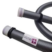 Flexible nu conique diamètre 38/32mm intérieur pour aspirateur avec 2 bagues + 2 clips - Longueur : 2m