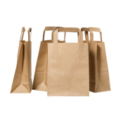 SAC CABAS KRAFT BRUN AVEC POIGNEES PLATES 26X20X28