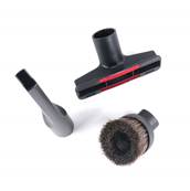 Lot de 1 suceur long plat + 1 brosse ronde en crin de cheval + 1 suceur triangulaire pour aspirateur allant sur des tubes de diamètre 32mm