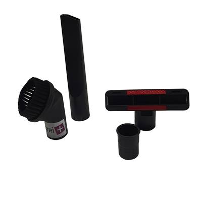 Lot de 1 suceur long plat + 1 brosse ronde + 1 suceur triangulaire + 1 adaptateur pour aspirateur allant sur des tubes de diamètre 32mm et 35mm