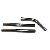 Lot de 2 tubes + 1 coude métal en acier chromé pour aspirateur Ghibli, Nilfisk, Alto... - Diamètre : 50mm