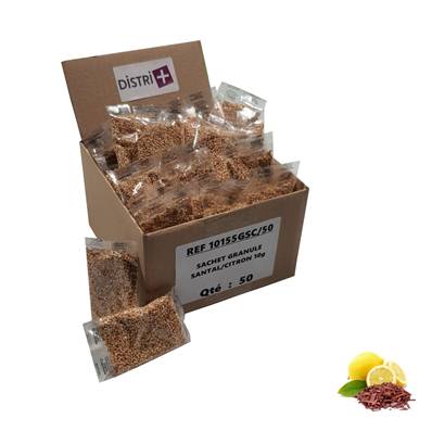 Granulés parfumés Santal/Citron pour aspirateurs - Carton de 50 sachets de 10g