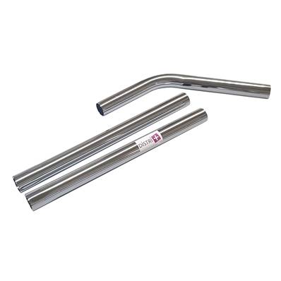 Lot de 2 tubes + 1 coude métal en acier chromé pour aspirateur Taski, Numatic... - Diamètre : 38mm