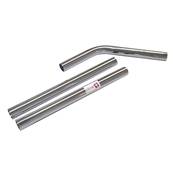 Lot de 2 tubes + 1 coude métal en acier chromé pour aspirateur Taski, Numatic... - Diamètre : 38mm