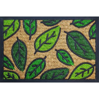 TAPIS COCO ET CAOUTCHOUC FEUILLES 40X60 CM