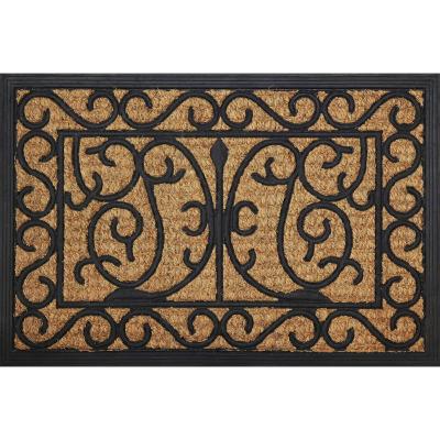 TAPIS COCO ET CAOUTCHOUC RECTANGULAIRE VOLUTES 40X60 CM